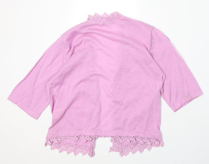 Womens UK Size 12 Peacocks Purple Cardigan Jumper