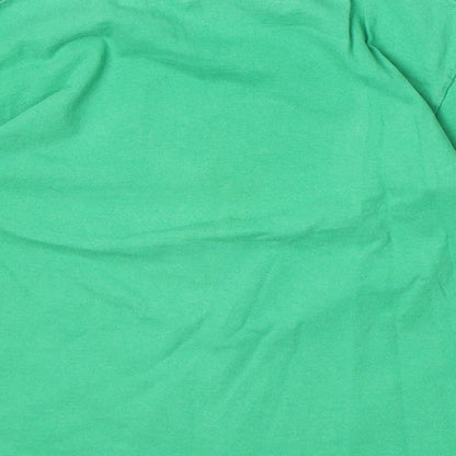 Fruit of the Loom Boys Green 100% Cotton Basic T-Shirt Size 3-4 Years Round Neck Pullover - Bus