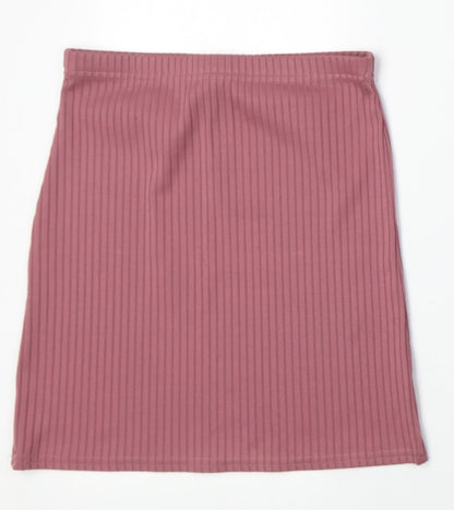 PRETTYLITTLETHING Womens Pink Polyester Bandage Skirt Size 8