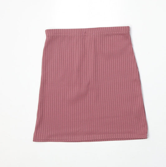 PRETTYLITTLETHING Womens Pink Polyester Bandage Skirt Size 8