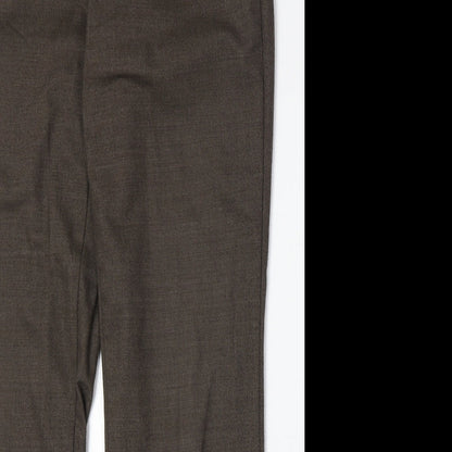 Steilmann Womens Brown Polyester Trousers Size 16 Regular Zip