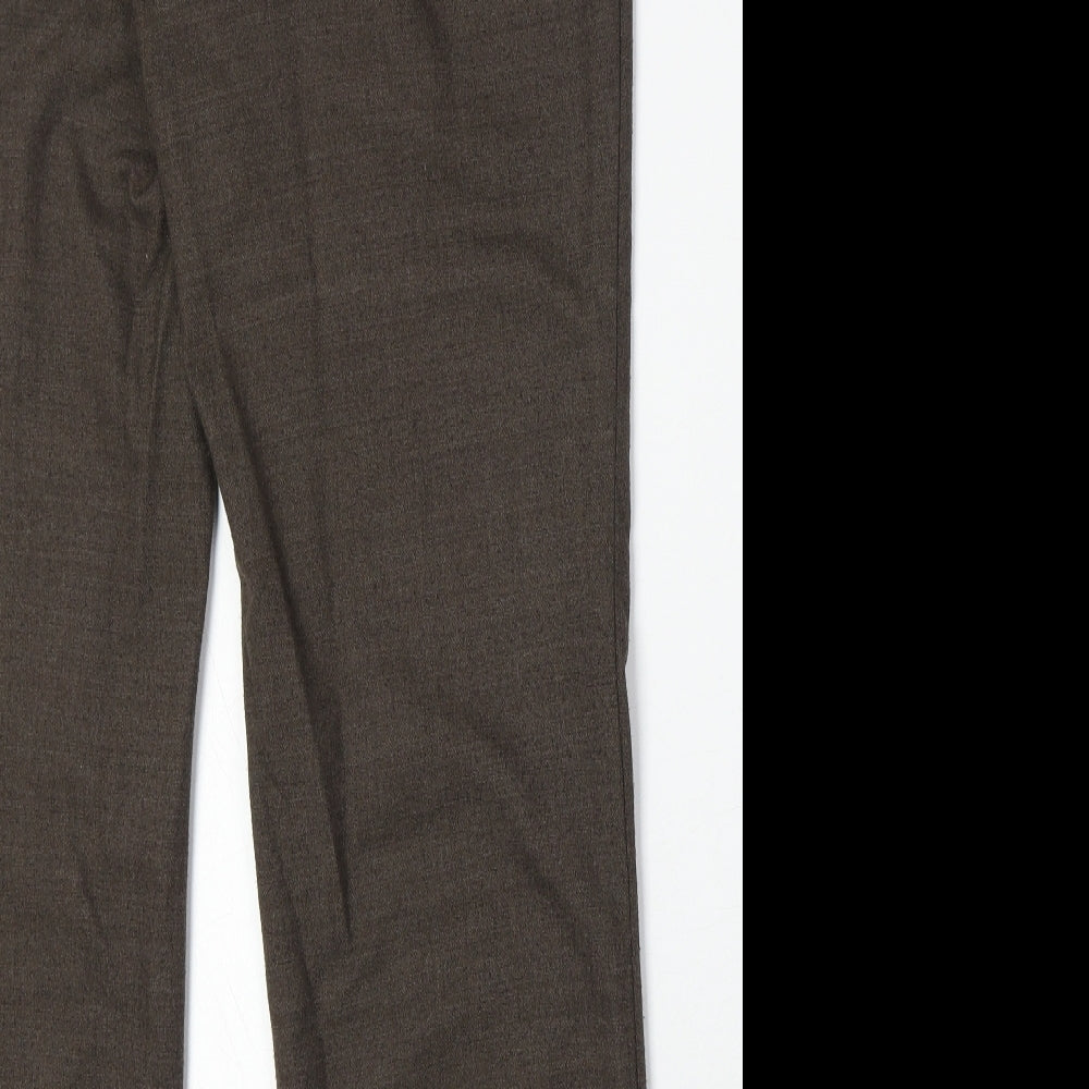 Steilmann Womens Brown Polyester Trousers Size 16 Regular Zip