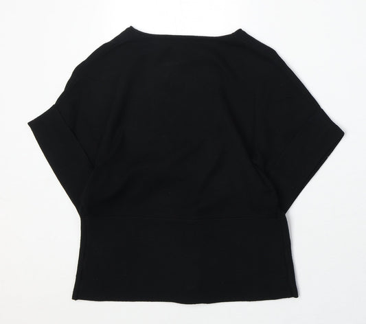 Coast Womens Black V-Neck Viscose Pullover Jumper Size S