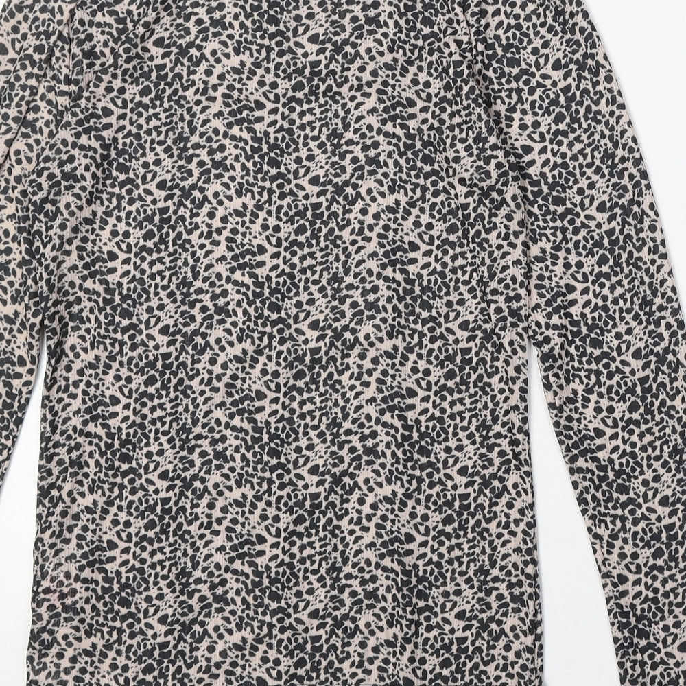 Womens UK Size 12 Topshop Brown Basic T-Shirt