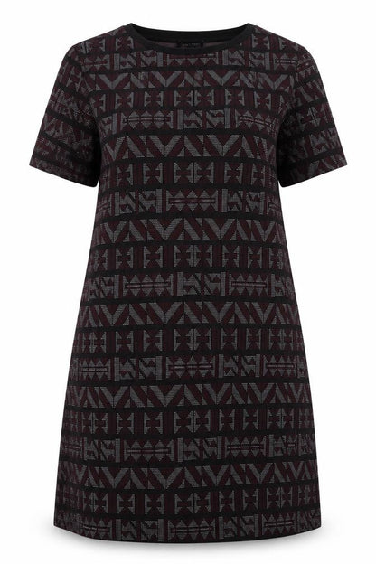 New Look Womens Multicoloured Geometric Polyester A-Line Size 14 Round Neck Pullover