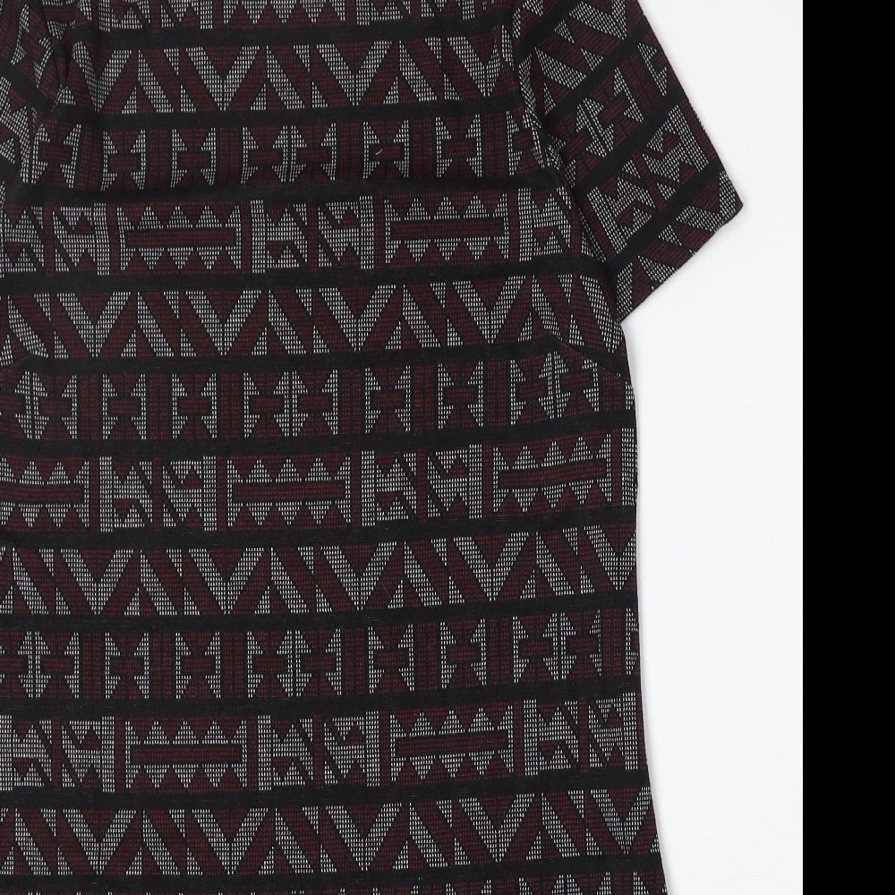New Look Womens Multicoloured Geometric Polyester A-Line Size 14 Round Neck Pullover