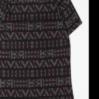 New Look Womens Multicoloured Geometric Polyester A-Line Size 14 Round Neck Pullover