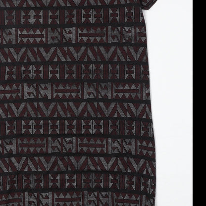 New Look Womens Multicoloured Geometric Polyester A-Line Size 14 Round Neck Pullover