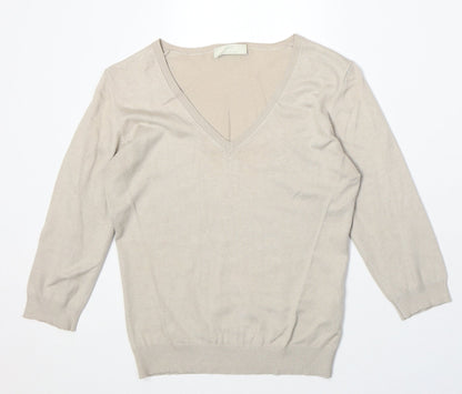 Womens UK Size 12 Marks and Spencer Beige Pullover Jumper