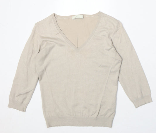 Womens UK Size 12 Marks and Spencer Beige Pullover Jumper