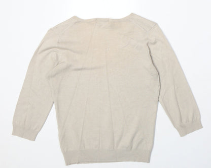 Womens UK Size 12 Marks and Spencer Beige Pullover Jumper