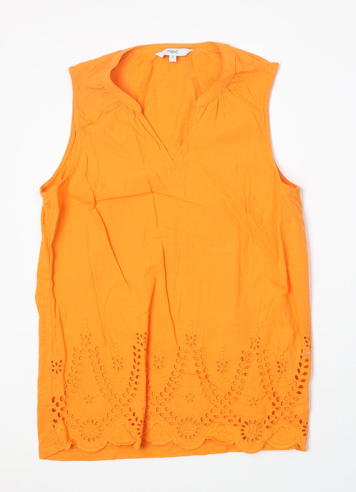Womens UK Size 12 NEXT Orange Basic Tank