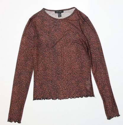 Womens UK Size 8 New Look Brown Basic T-Shirt