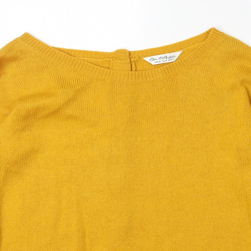 Womens UK Size 8 Miss Selfridge Yellow Pullover Jumper