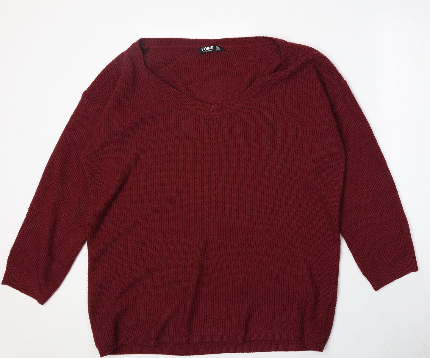 Womens UK Size XL Yoins Red Pullover Jumper