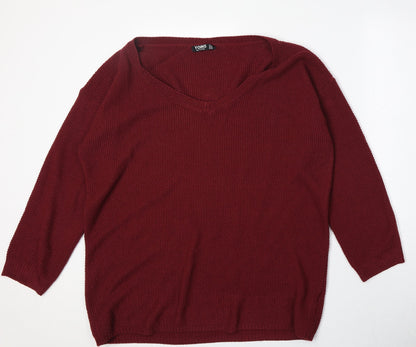 Womens UK Size XL Yoins Red Pullover Jumper