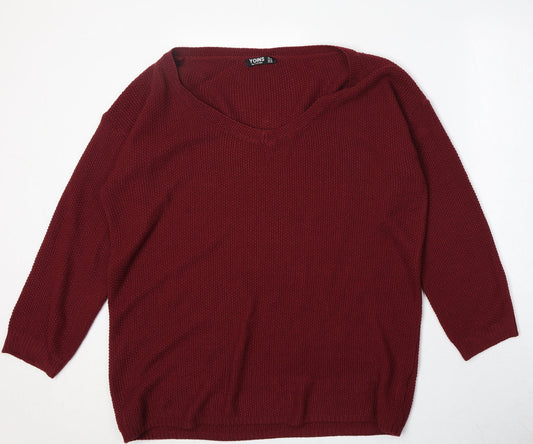 Womens UK Size XL Yoins Red Pullover Jumper