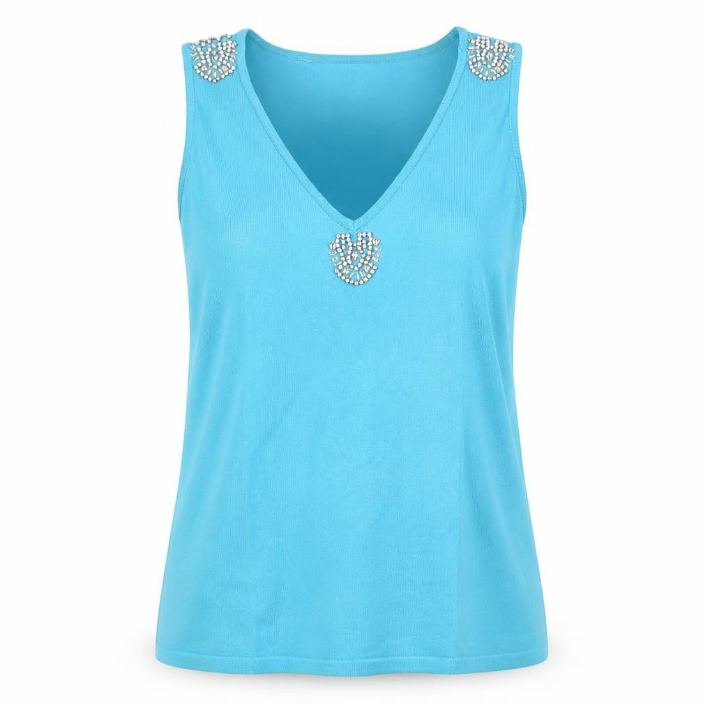 Womens UK Size L Roman Blue Basic Tank