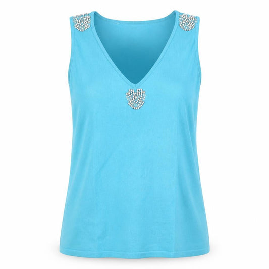 Womens UK Size L Roman Blue Basic Tank