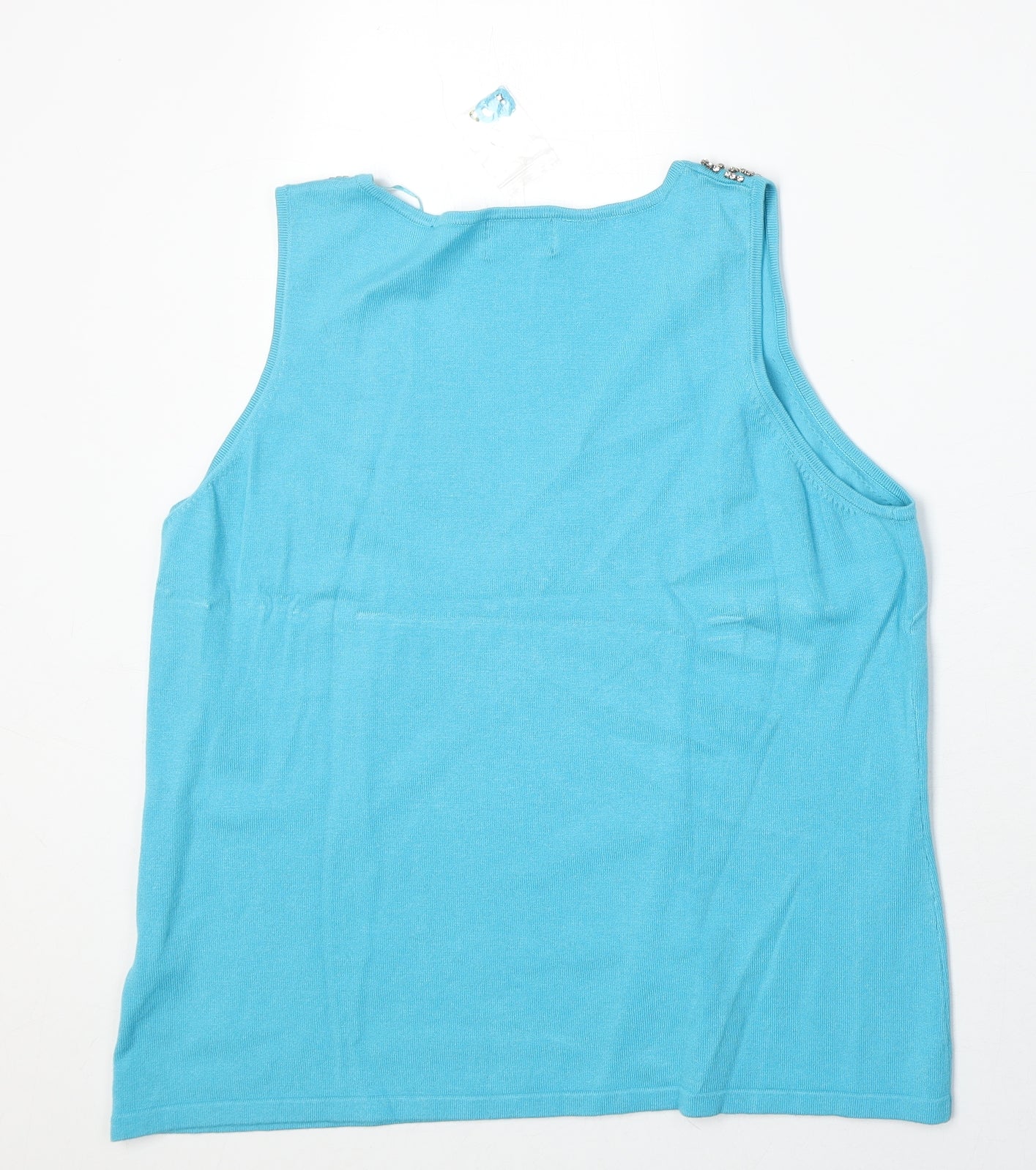 Womens UK Size L Roman Blue Basic Tank