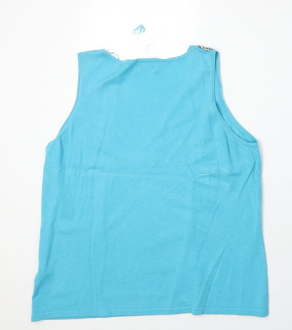 Womens UK Size L Roman Blue Basic Tank