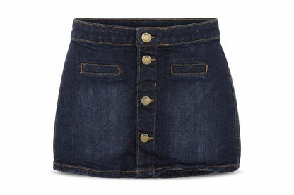 Gap Girls Blue Cotton Mini Skirt Size 6 Years Regular Button