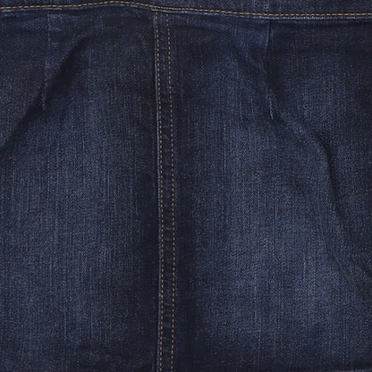 Gap Girls Blue Cotton Mini Skirt Size 6 Years Regular Button