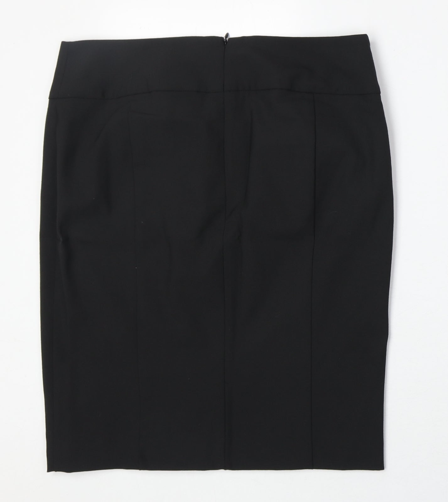 Express Desgin Studio Womens Black Polyester A-Line Skirt Size L Zip - Leopard Pattern