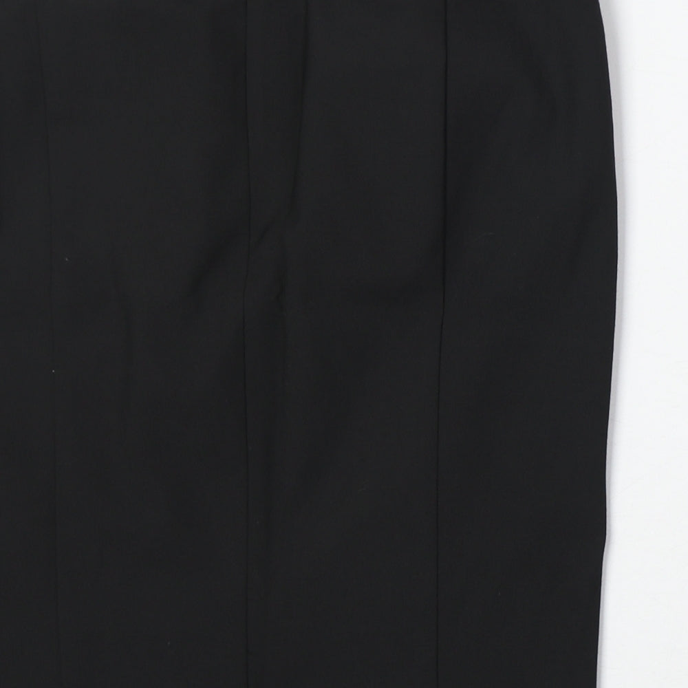 Express Desgin Studio Womens Black Polyester A-Line Skirt Size L Zip - Leopard Pattern