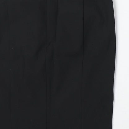 Express Desgin Studio Womens Black Polyester A-Line Skirt Size L Zip - Leopard Pattern