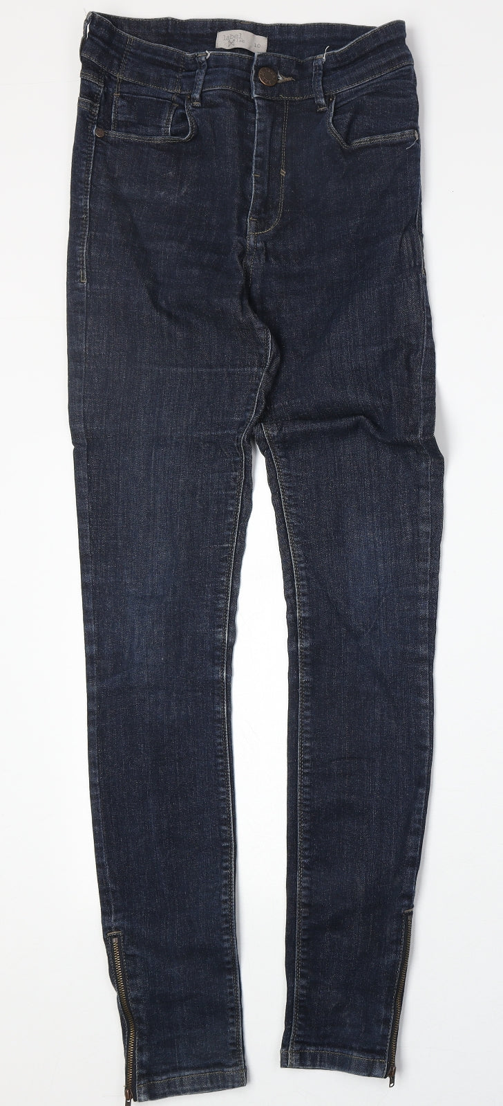 Label Lab Womens Blue Cotton Skinny Jeans Size 10 Regular Zip