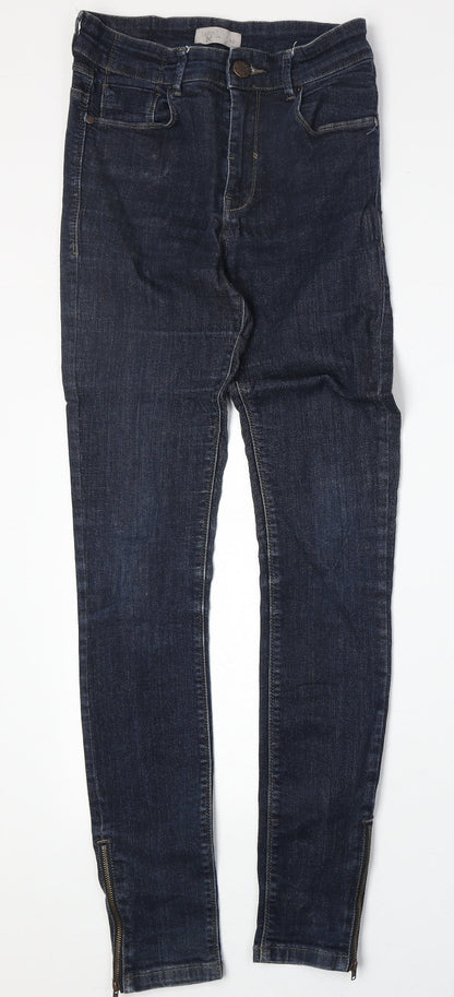 Label Lab Womens Blue Cotton Skinny Jeans Size 10 Regular Zip