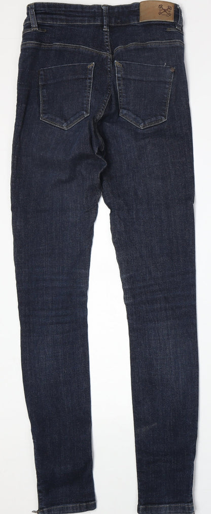 Label Lab Womens Blue Cotton Skinny Jeans Size 10 Regular Zip