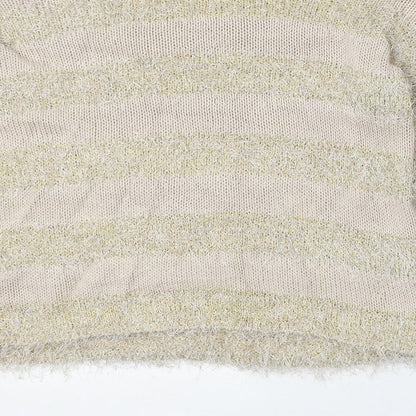 Diamond Womens Multicoloured Boat Neck Striped Polyester Pullover Jumper Size M