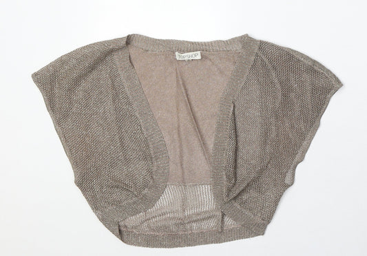 Womens UK Size 10 Topshop Brown Cardigan Jumper