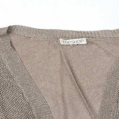 Womens UK Size 10 Topshop Brown Cardigan Jumper