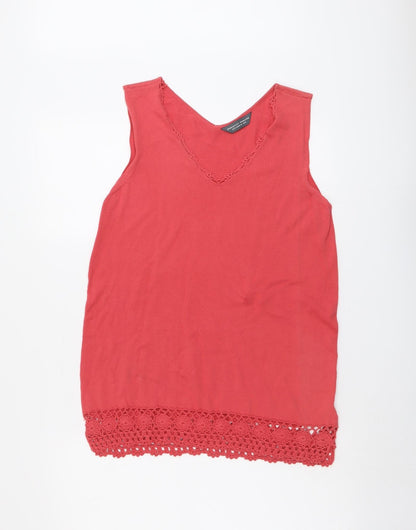 Womens UK Size 10 Dorothy Perkins Pink Basic Tank