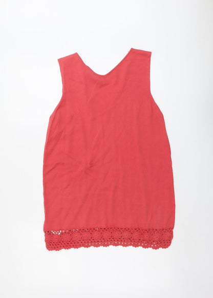 Womens UK Size 10 Dorothy Perkins Pink Basic Tank