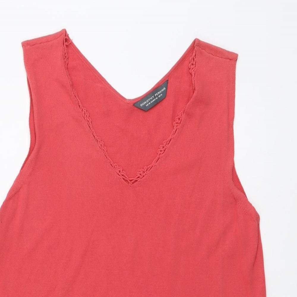 Womens UK Size 10 Dorothy Perkins Pink Basic Tank