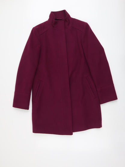 Marks and Spencer Womens Purple Overcoat Coat Size 10 Button