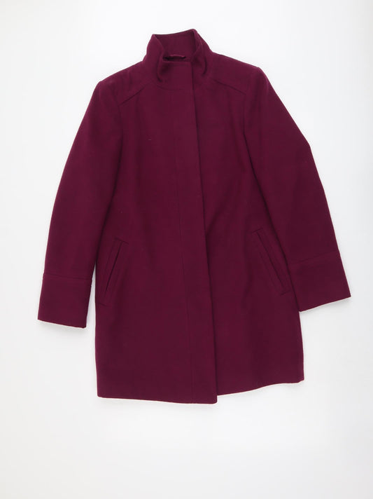 Marks and Spencer Womens Purple Overcoat Coat Size 10 Button
