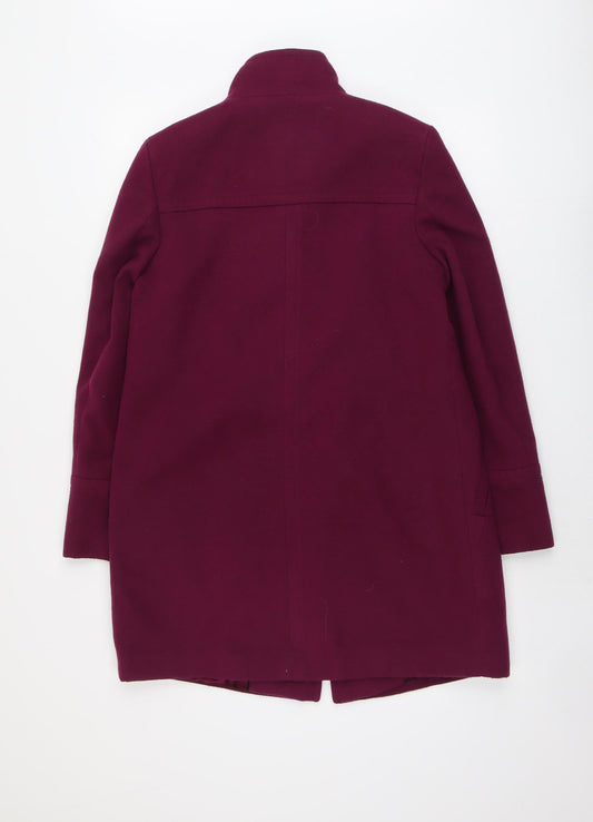 Marks and Spencer Womens Purple Overcoat Coat Size 10 Button