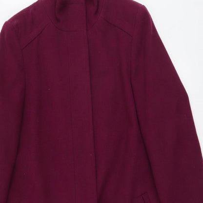 Marks and Spencer Womens Purple Overcoat Coat Size 10 Button
