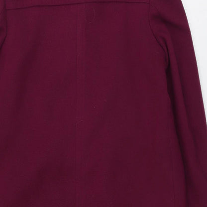 Marks and Spencer Womens Purple Overcoat Coat Size 10 Button