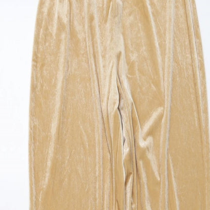 New Look Womens Beige Polyester Trousers Size 6 L30 in Regular