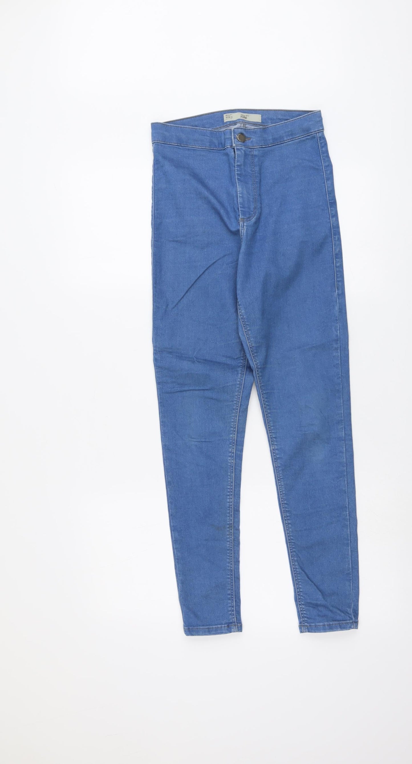 Topshop Womens Blue Cotton Jegging Jeans Size 28 in L27 in Regular Button