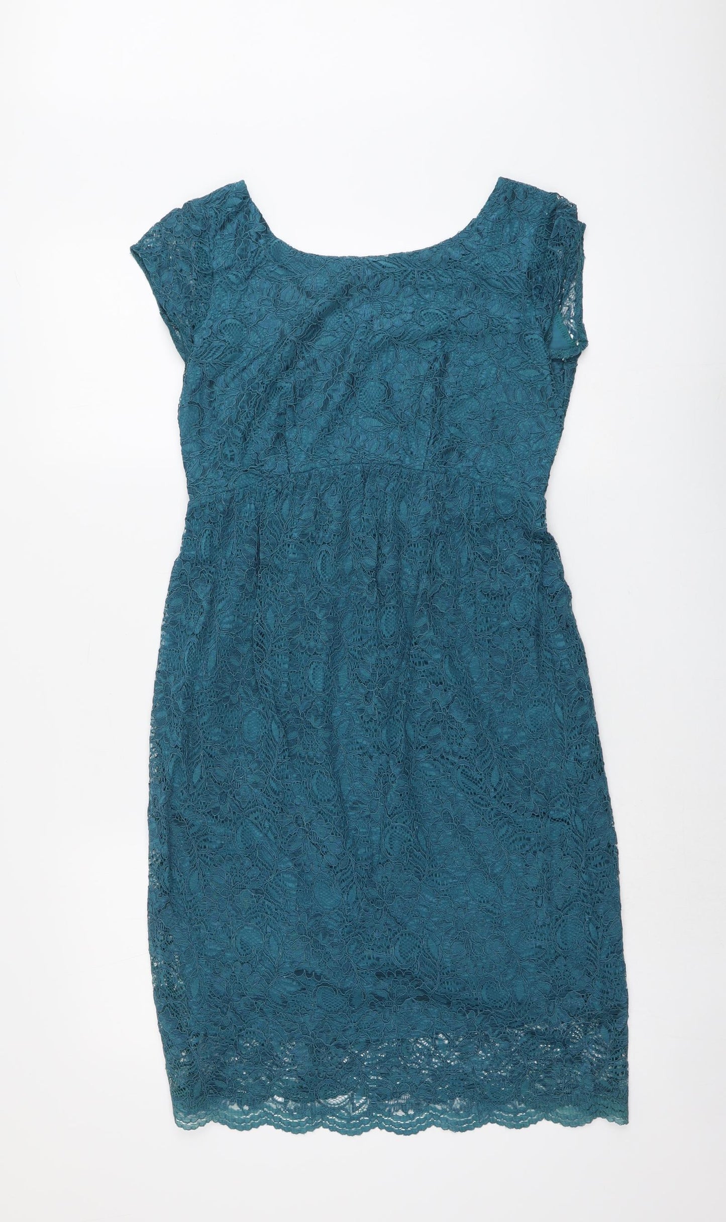 Tiffany Rose Womens Blue Nylon A-Line Size 8 Round Neck Pullover