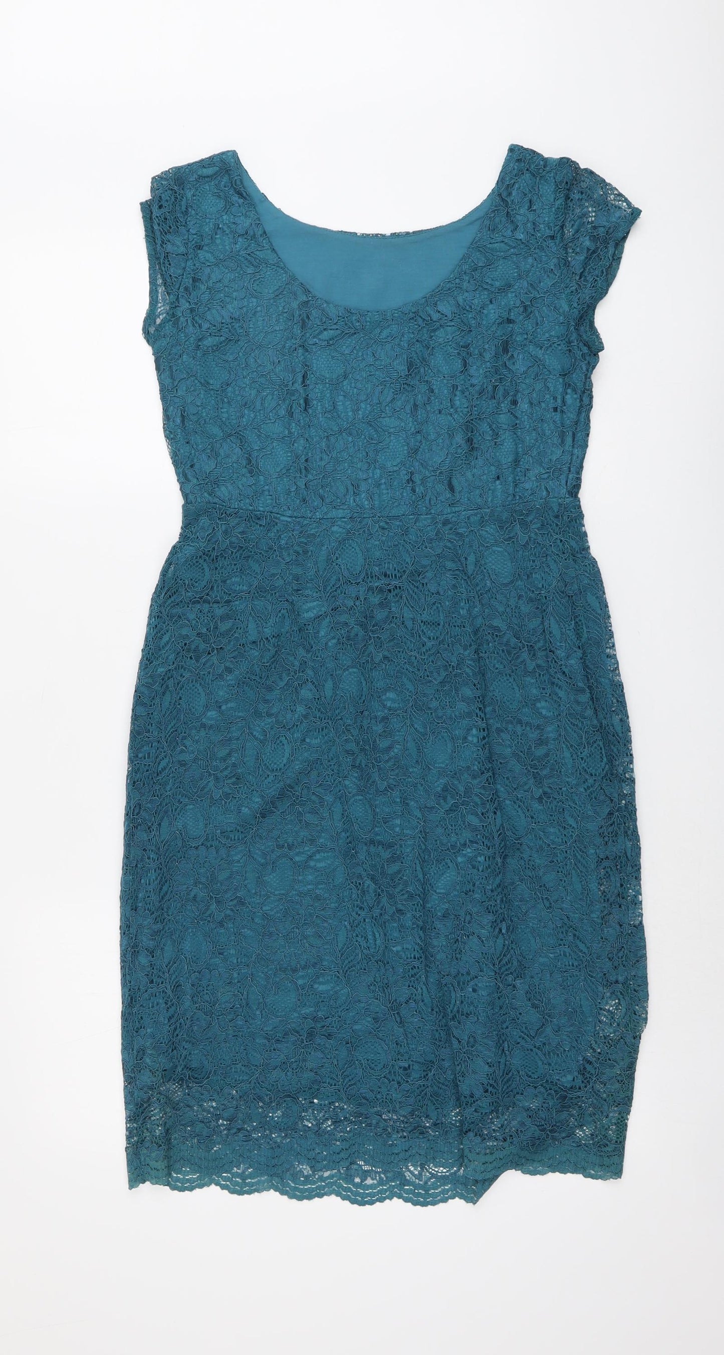 Tiffany Rose Womens Blue Nylon A-Line Size 8 Round Neck Pullover