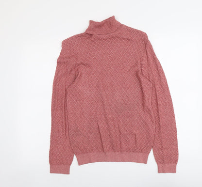 Bobby Jones Womens Pink Roll Neck Acrylic Pullover Jumper Size M