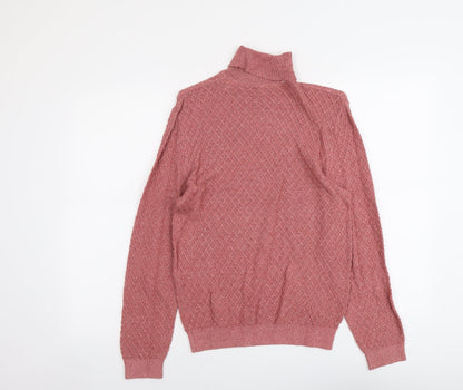 Bobby Jones Womens Pink Roll Neck Acrylic Pullover Jumper Size M